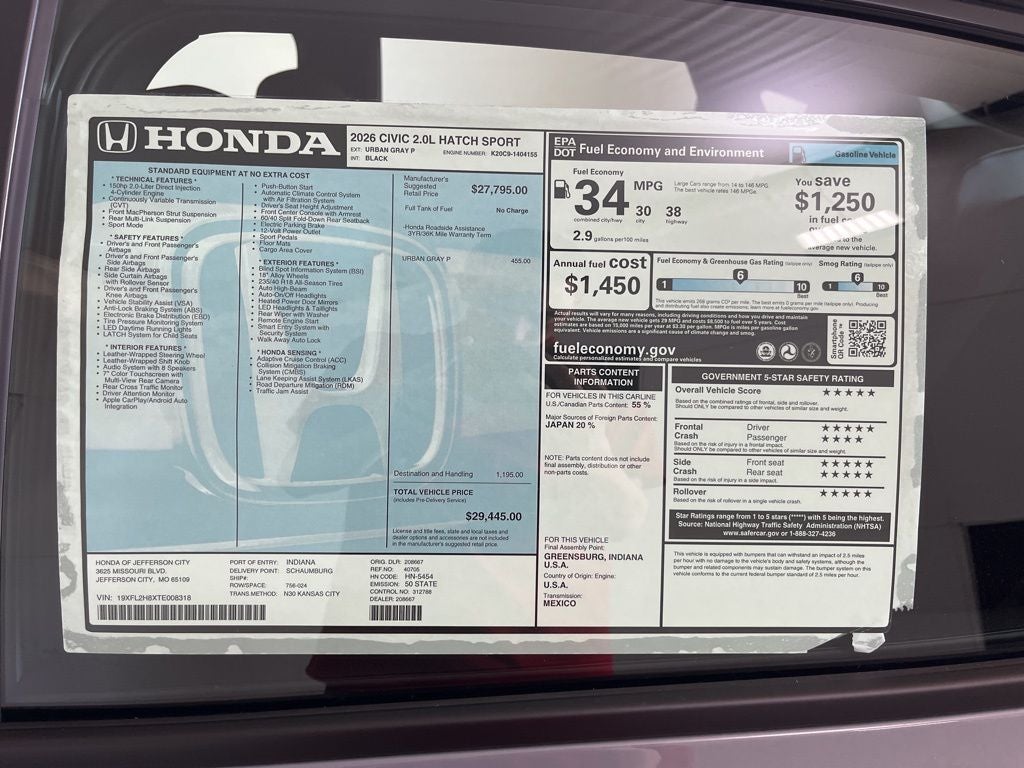 2026 Honda Civic Sport