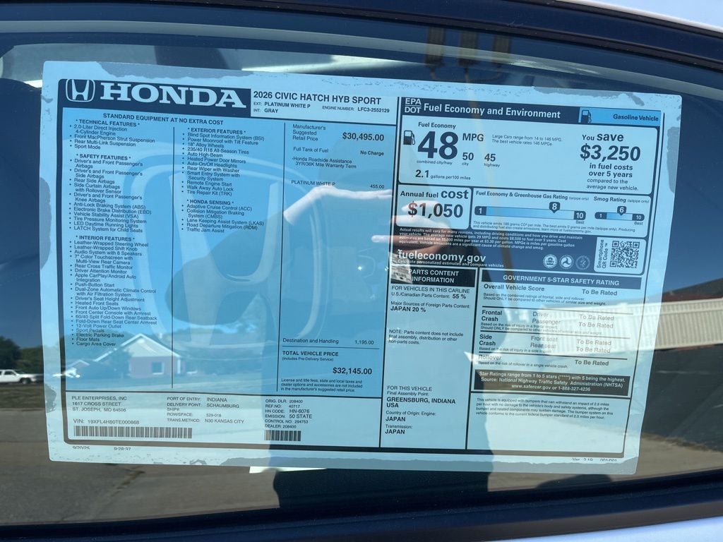 2026 Honda Civic Hybrid Sport