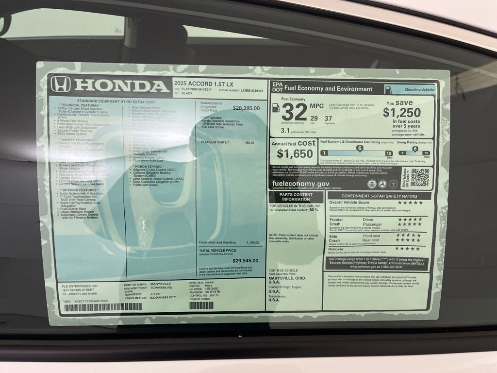 2025 Honda Accord LX