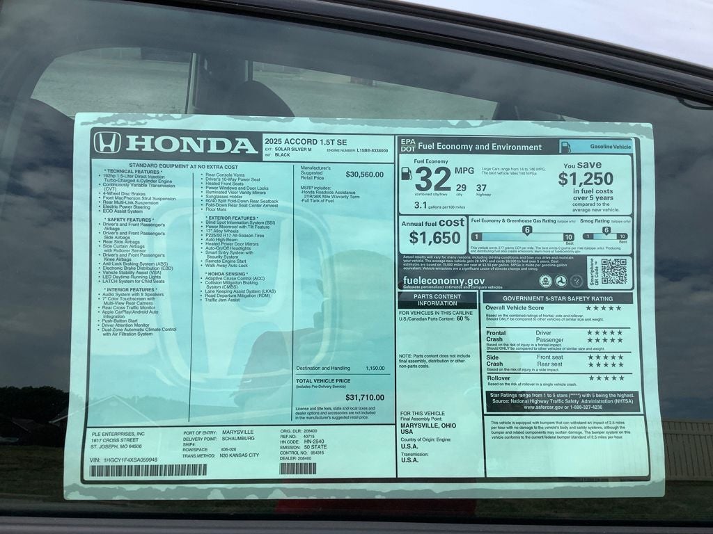 2025 Honda Accord SE