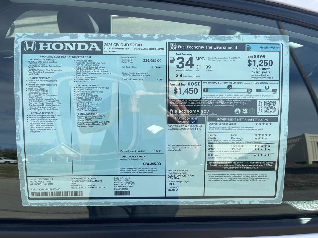 2026 Honda Civic Sport