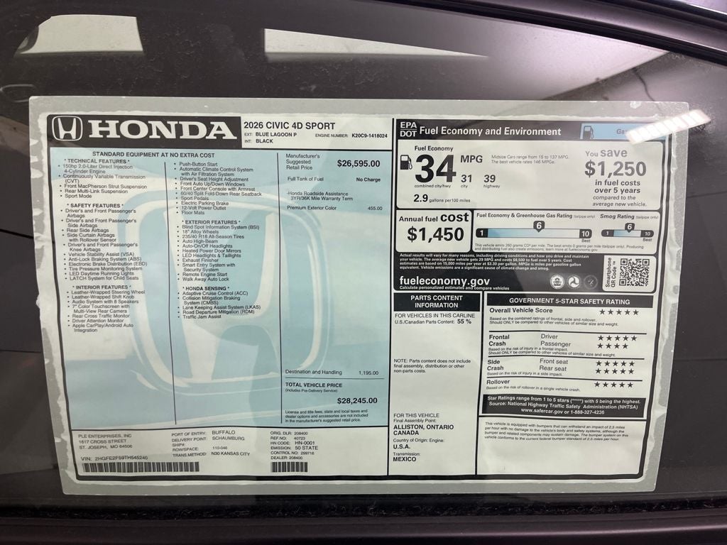 2026 Honda Civic Sport