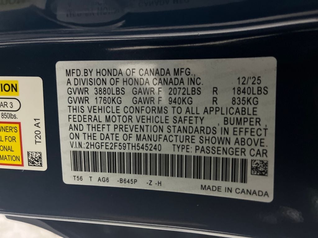 2026 Honda Civic Sport