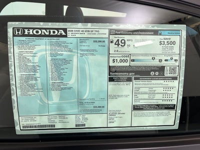 2026 Honda Civic Hybrid Sport Touring