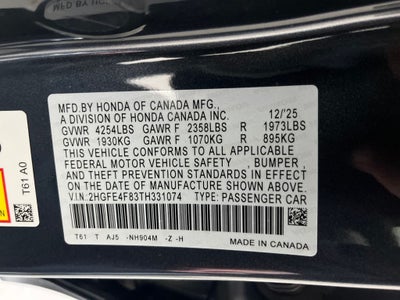 2026 Honda Civic Hybrid Sport Touring