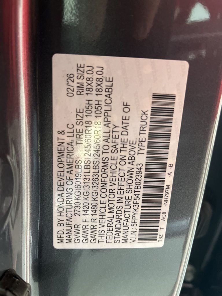 2026 Honda Ridgeline RTL