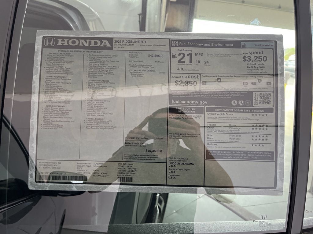 2026 Honda Ridgeline RTL
