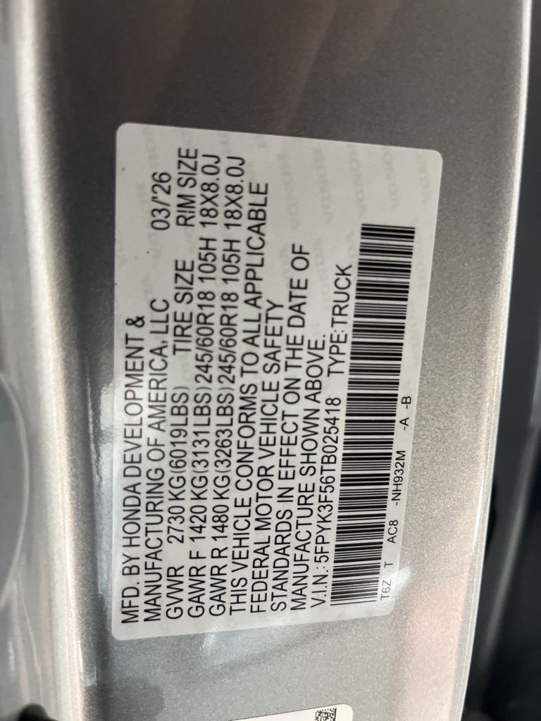 2026 Honda Ridgeline RTL