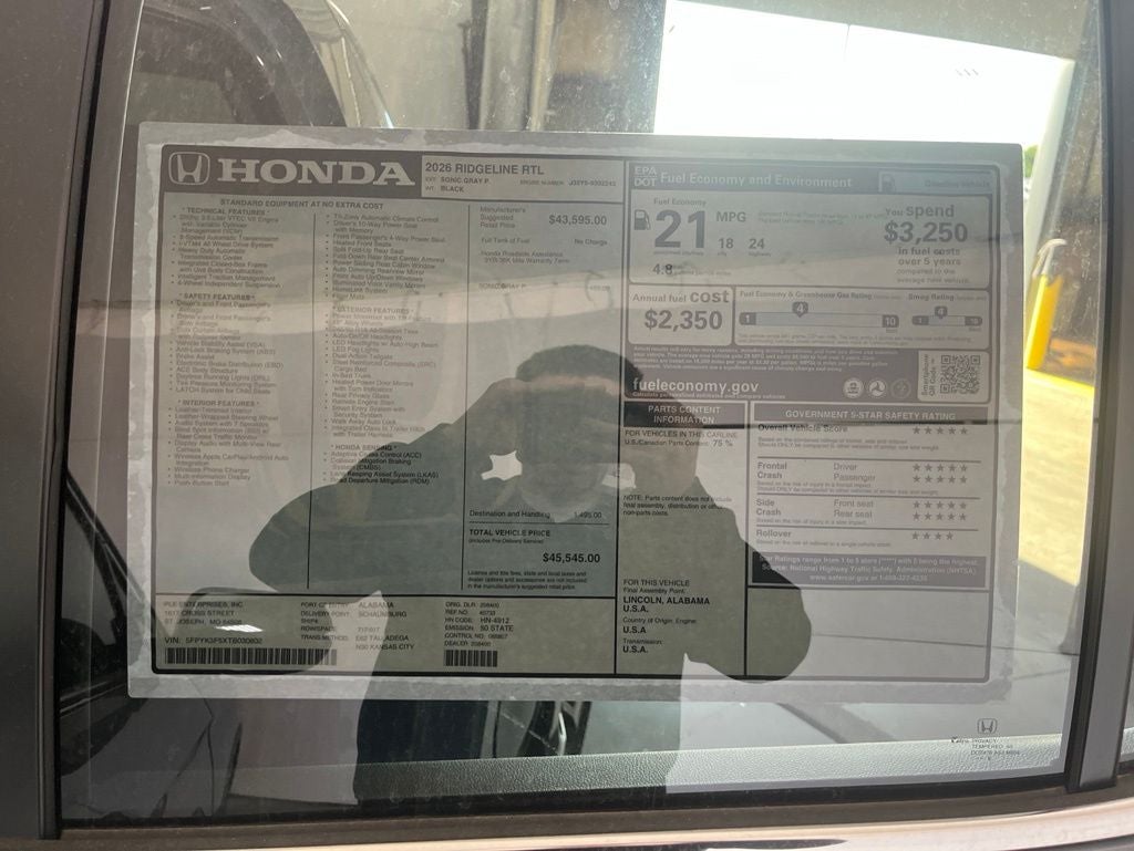 2026 Honda Ridgeline RTL
