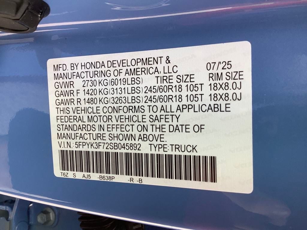 2025 Honda Ridgeline TrailSport+