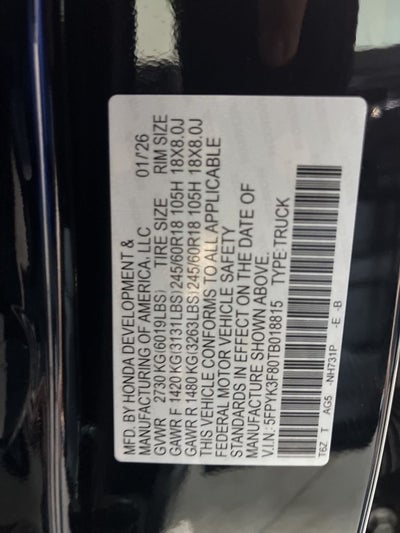 2026 Honda Ridgeline Black Edition