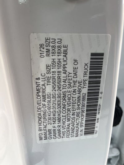 2026 Honda Ridgeline Black Edition