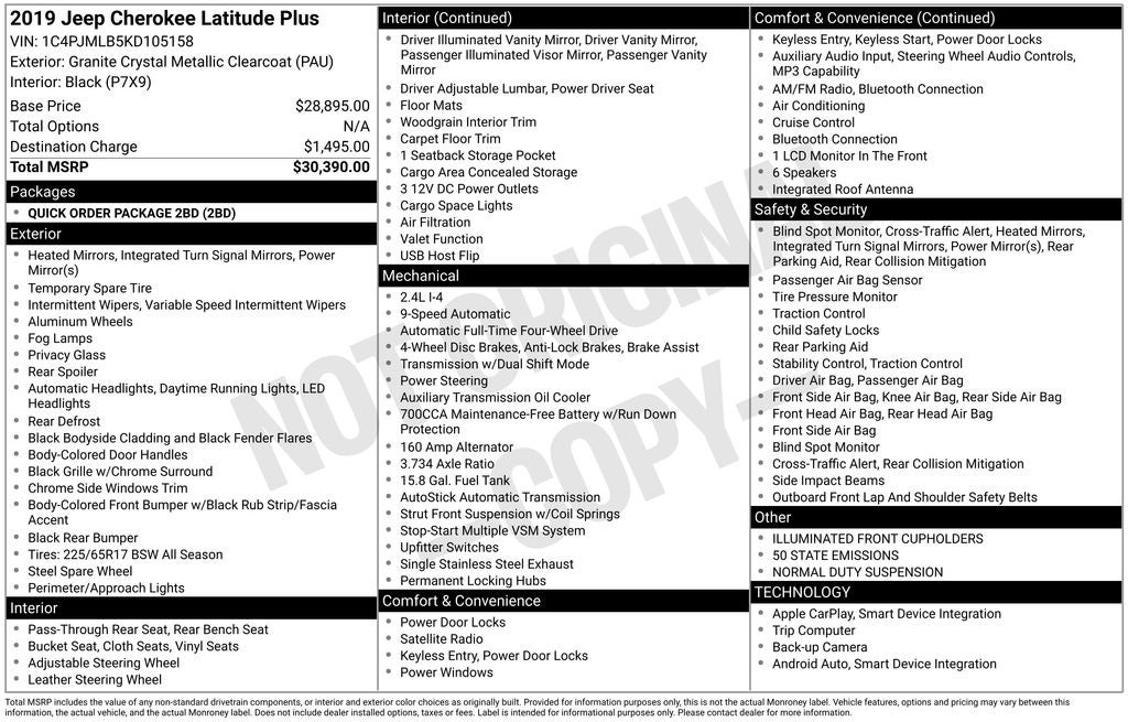 2019 Jeep Cherokee Latitude Plus