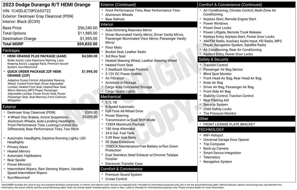 2023 Dodge Durango Orange Sport