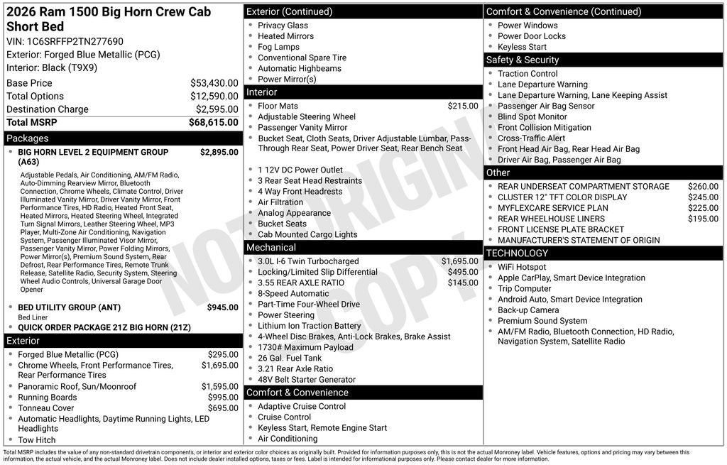 2026 RAM 1500 Big Horn/Lone Star