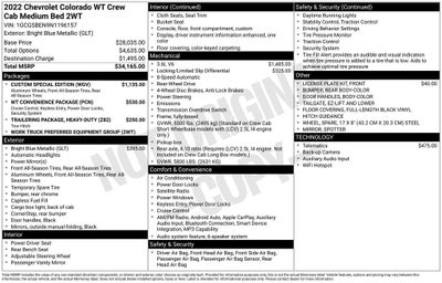2022 Chevrolet Colorado Work Truck