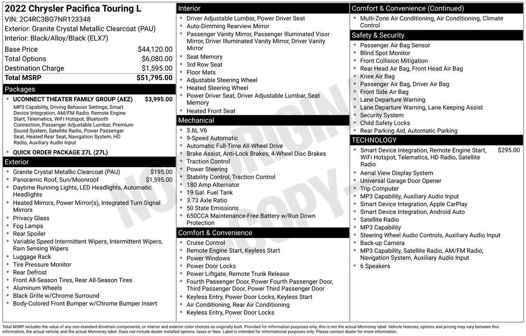 2022 Chrysler Pacifica Touring L