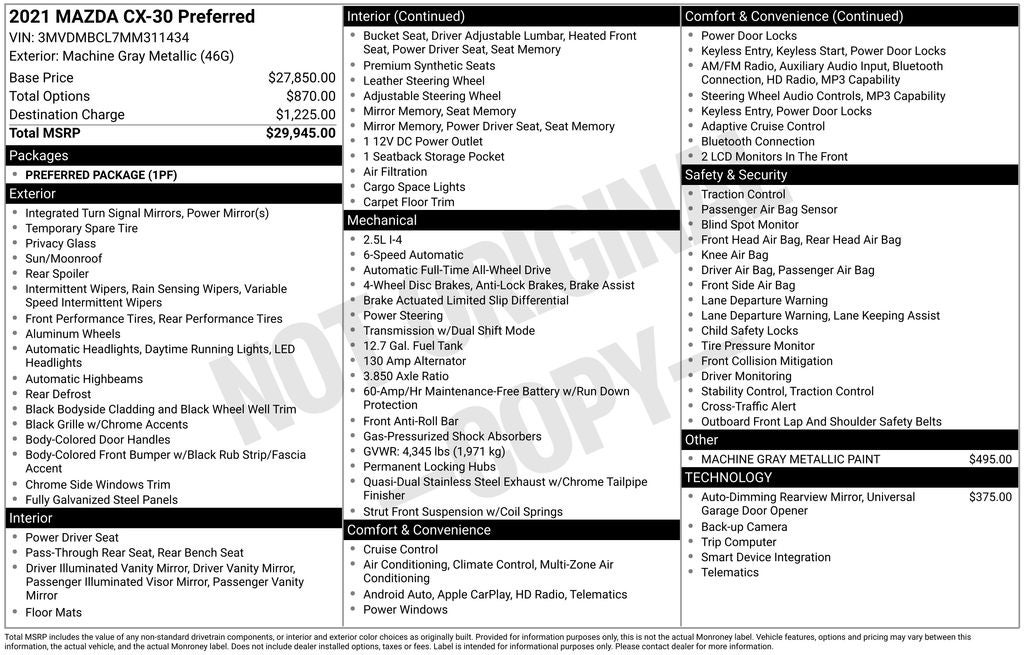 2021 Mazda Mazda CX-30 Preferred
