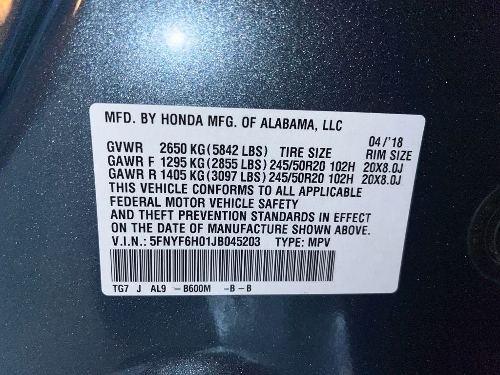 2018 Honda Pilot Elite