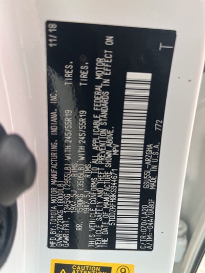 2019 Toyota Highlander Limited Platinum