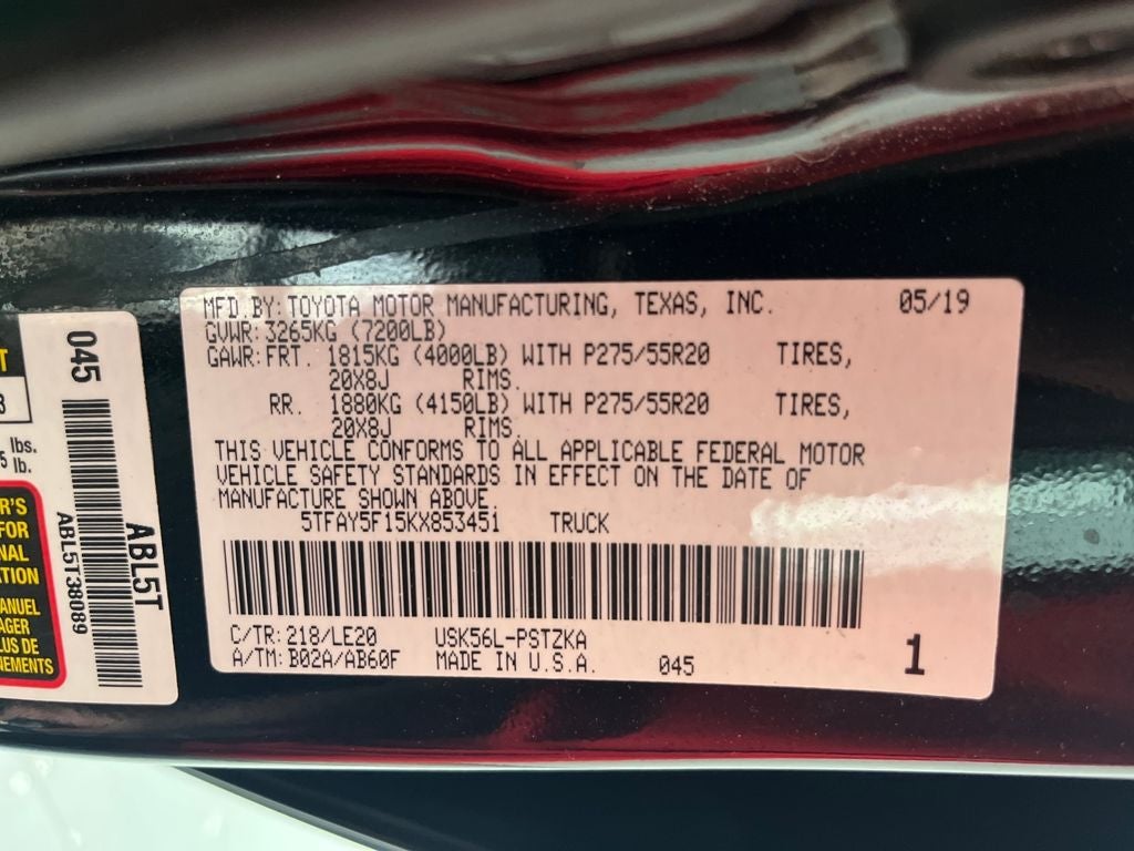 2019 Toyota Tundra Platinum 5.7L V8