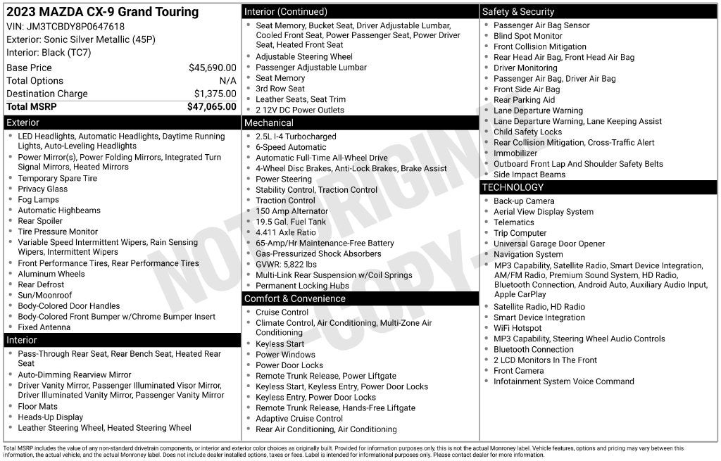 2023 Mazda Mazda CX-9 Grand Touring