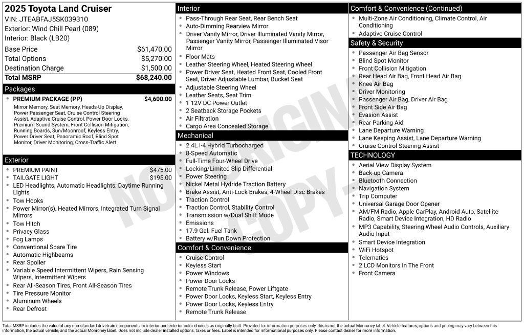 2025 Toyota Land Cruiser Base