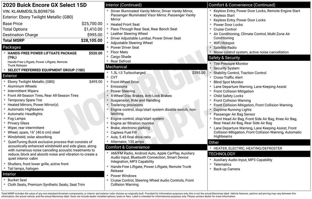 2020 Buick Encore GX Select
