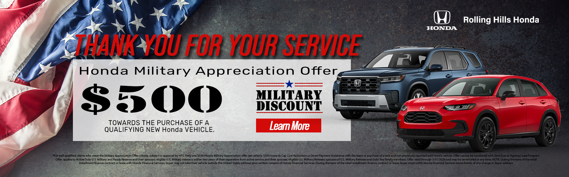 $500 Military Discount