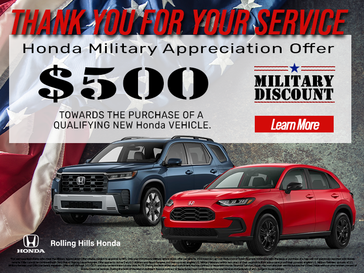 $500 Honda Military Appreciation Offer