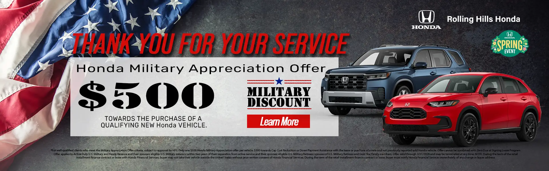 $500 Military Discount